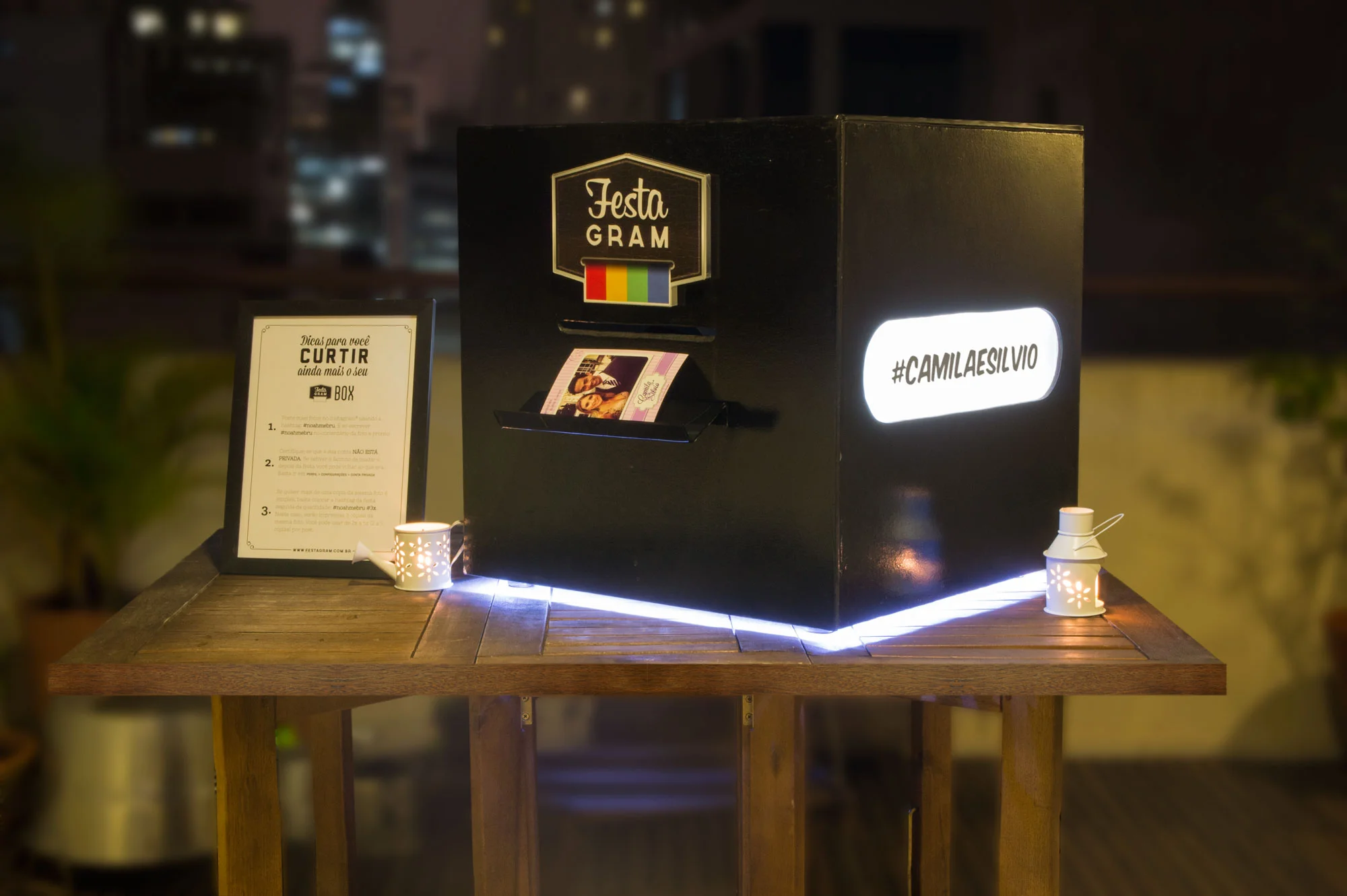 Festagram Box: para eventos de até 200 pessoas.
