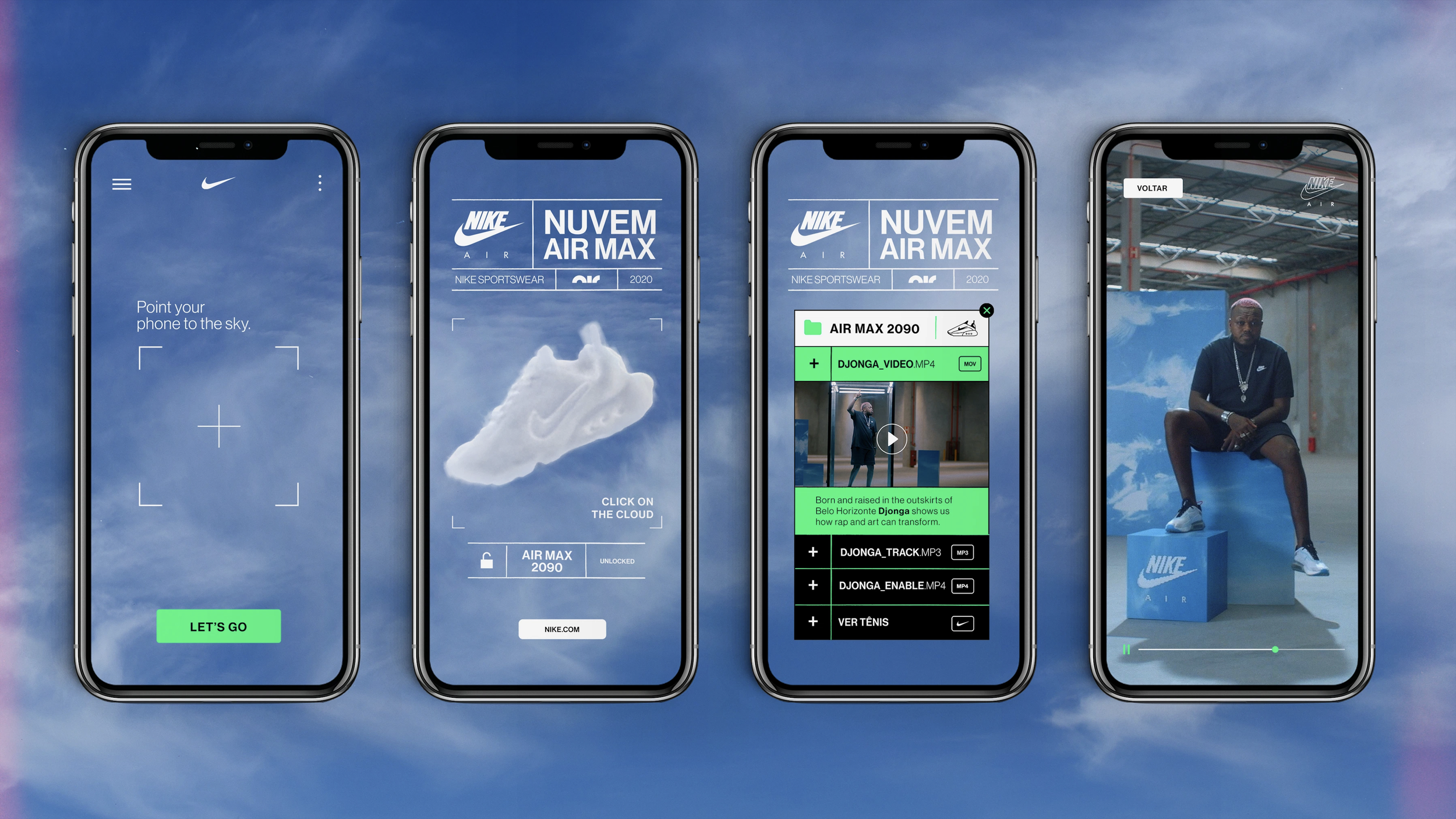 Amostras da interface AR.