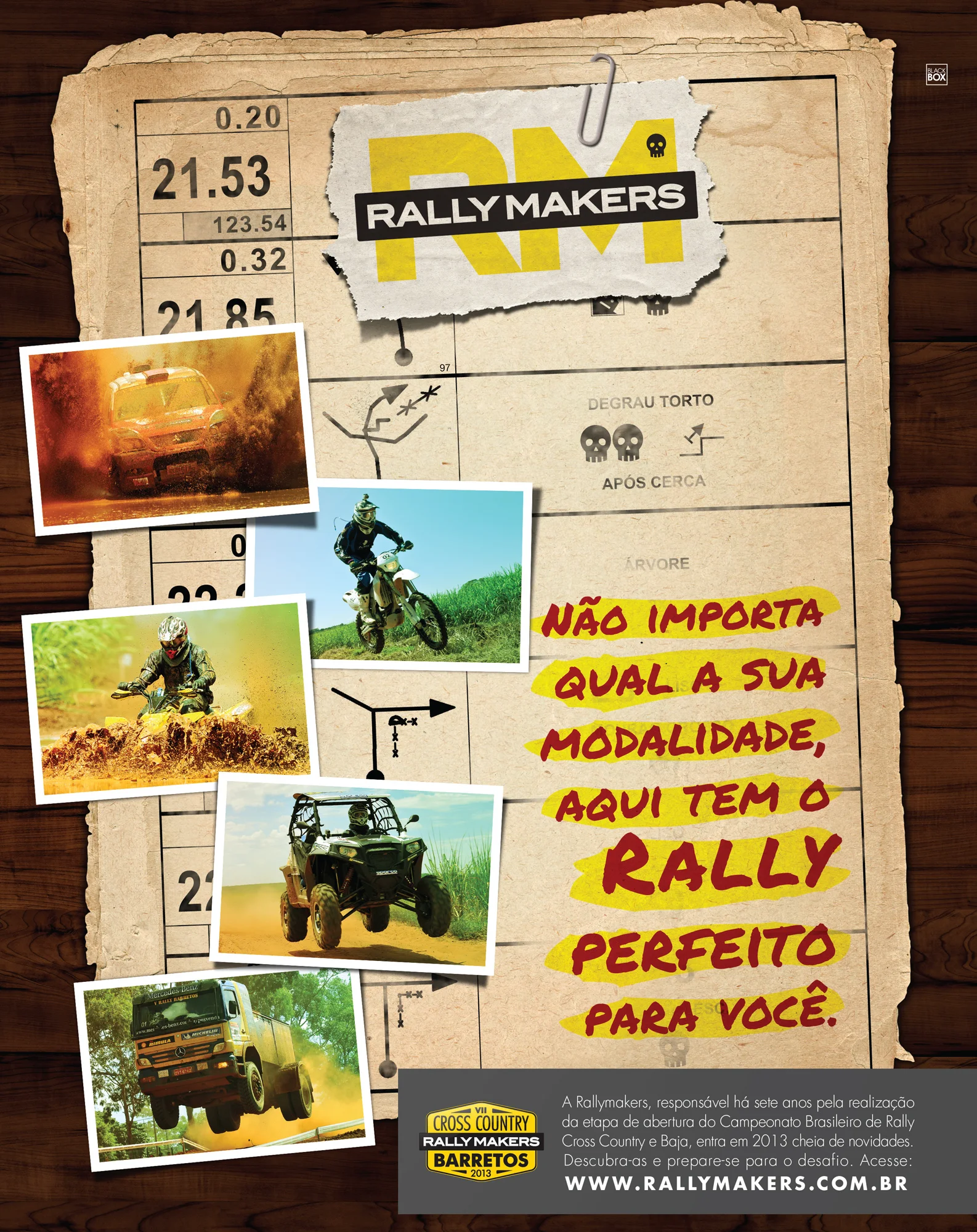 Anúncio de página inteira para o Anuário Brasileiro de Rally.